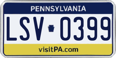PA license plate LSV0399