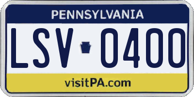 PA license plate LSV0400