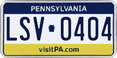 PA license plate LSV0404