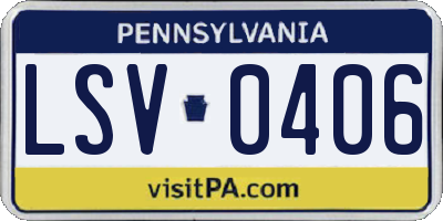 PA license plate LSV0406