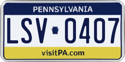 PA license plate LSV0407