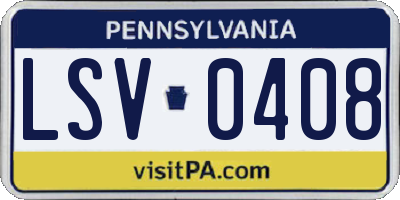 PA license plate LSV0408