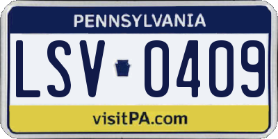 PA license plate LSV0409