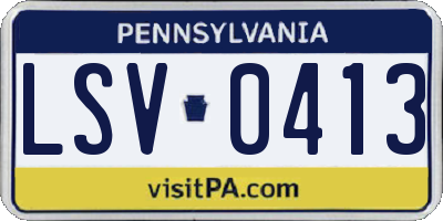 PA license plate LSV0413