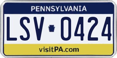 PA license plate LSV0424