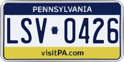 PA license plate LSV0426