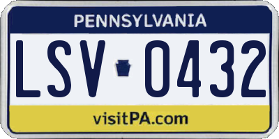 PA license plate LSV0432