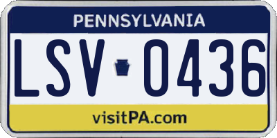 PA license plate LSV0436
