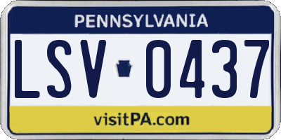 PA license plate LSV0437