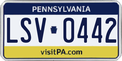 PA license plate LSV0442