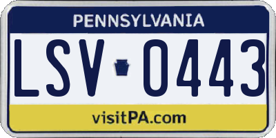 PA license plate LSV0443