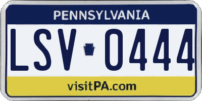 PA license plate LSV0444