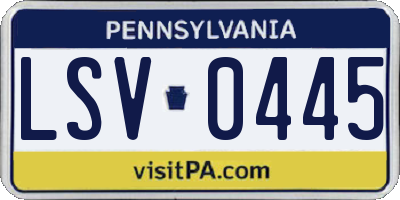 PA license plate LSV0445