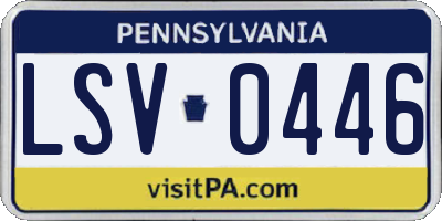 PA license plate LSV0446