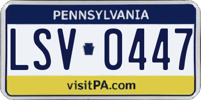 PA license plate LSV0447
