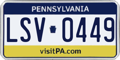 PA license plate LSV0449