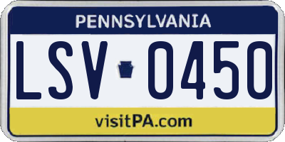 PA license plate LSV0450