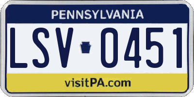 PA license plate LSV0451