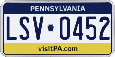 PA license plate LSV0452