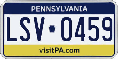 PA license plate LSV0459