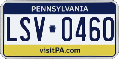 PA license plate LSV0460