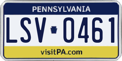 PA license plate LSV0461