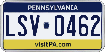 PA license plate LSV0462