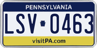 PA license plate LSV0463