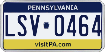 PA license plate LSV0464