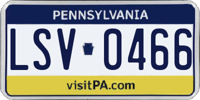 PA license plate LSV0466