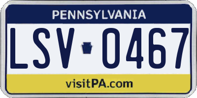 PA license plate LSV0467