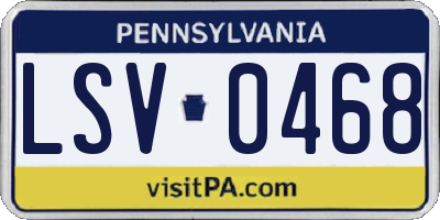 PA license plate LSV0468