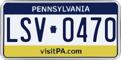 PA license plate LSV0470