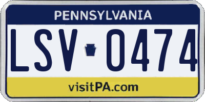 PA license plate LSV0474