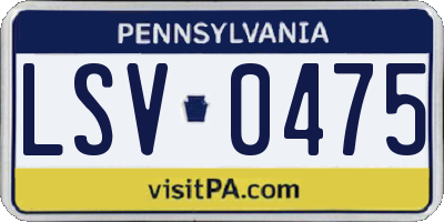 PA license plate LSV0475