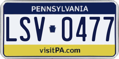 PA license plate LSV0477