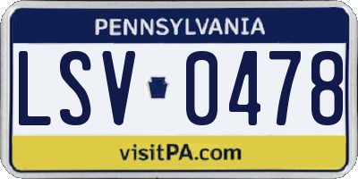 PA license plate LSV0478