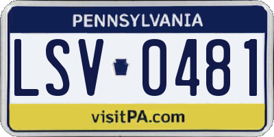 PA license plate LSV0481