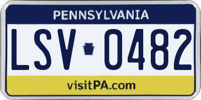 PA license plate LSV0482