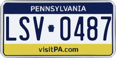 PA license plate LSV0487