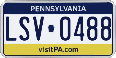 PA license plate LSV0488