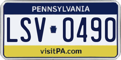 PA license plate LSV0490