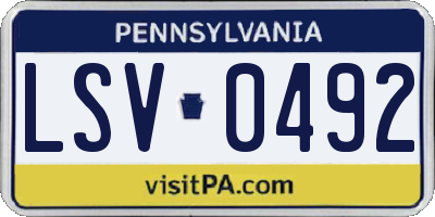 PA license plate LSV0492