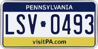 PA license plate LSV0493