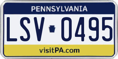 PA license plate LSV0495