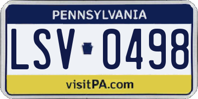 PA license plate LSV0498