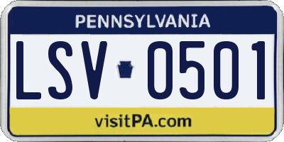 PA license plate LSV0501