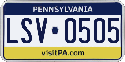 PA license plate LSV0505