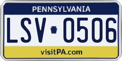 PA license plate LSV0506
