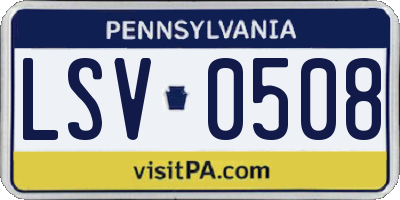 PA license plate LSV0508
